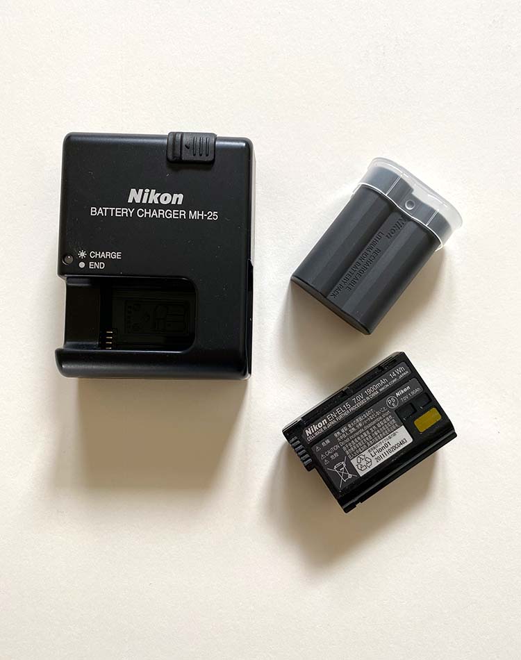 Nikon camera batteries and charger