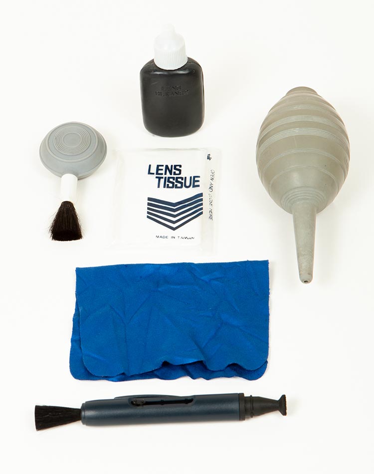 Items used to clean camera lenses